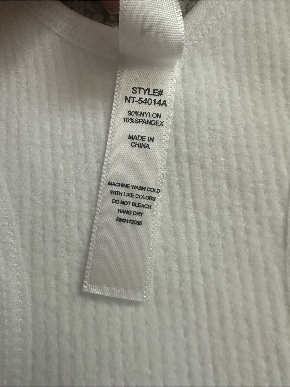Zenana White Ribbed V‑Neck Crop Tank Racerback - Picture 3 of 4